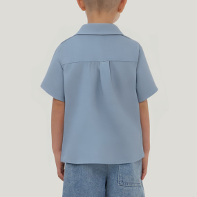 Summer lapel single-breasted boys' short-sleeved T-shirt
