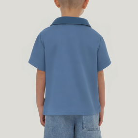 Soft cotton lapel short-sleeved boy's T-shirt