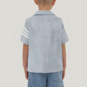 Gray cotton loose boys short-sleeved T-shirt