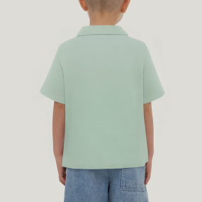 Green cotton breathable boy short-sleeved T-shirt