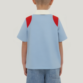 Color-blocked cotton short-sleeved boys' T-shirt