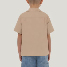 Casual lapel loose boys short-sleeved T-shirt
