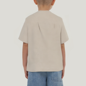 New high round neck loose boys short-sleeved T-shirt