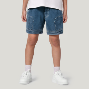 Casual elastic waist boys' denim shorts