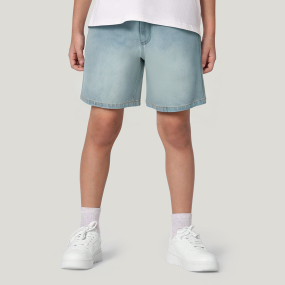 Washed straight skin-friendly boys' denim shorts