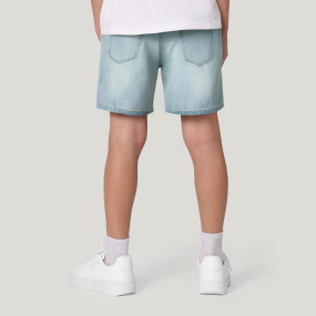 Washed straight skin-friendly boys' denim shorts