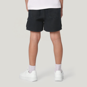 Black multi-pocket comfortable boys' shorts