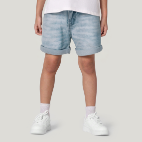 Washed and faded elastic waist boys' shorts