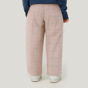 Checked loose wide-leg breathable boys' trousers