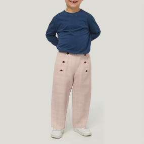 Checked loose wide-leg breathable boys' trousers