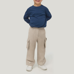Straight pure cotton breathable boys' trousers