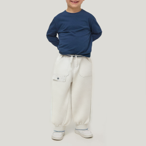 Off white soft breathable boys' sports trousers