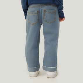 Blue comfortable elastic waist boys' denim trousers