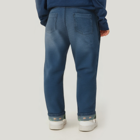 Spring blue elastic waist boys' denim trousers