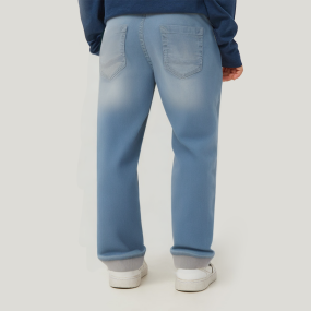 Washed and faded fashionable boys' denim trousers
