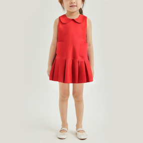 Elegant casual pleated sleeveless girls' dress