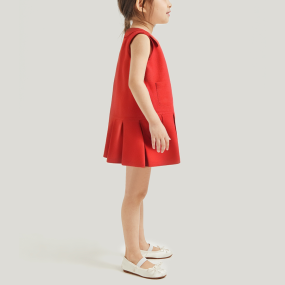 Elegant casual pleated sleeveless girls' dress