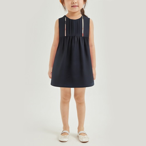 Fashionable loose round neck sleeveless girls dress