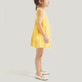 Casual loose round neck sleeveless girls dress