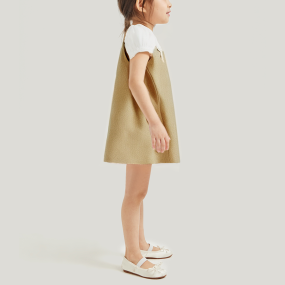 Fashionable colorblock short-sleeved girls dress