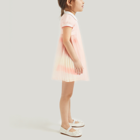 Cute and sweet pink short-sleeved girls dress