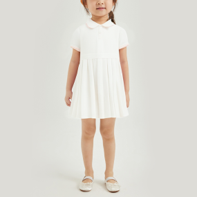 New summer white short-sleeved girls dress
