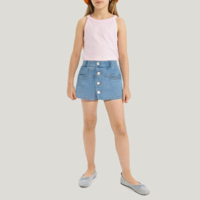 New summer double layer girls denim shorts