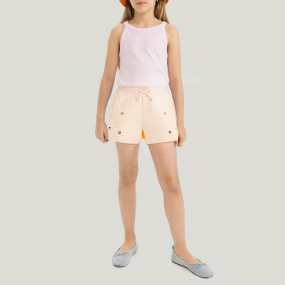 Breathable casual elastic waist girls shorts