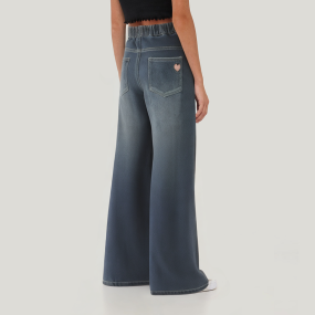 Fashionable and versatile girls' loose denim trousers