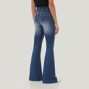 Casual worn holes girls slim fit denim trousers
