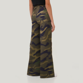 Retro camouflage girls straight overalls trousers