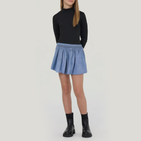 High quality elastic waist girls' denim skirt