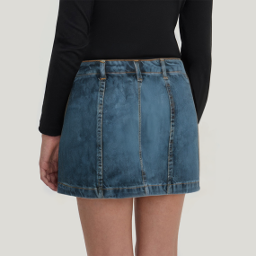 Blue seam wrinkle-resistant girls denim skirt