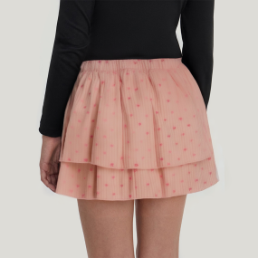Umbrella print layered pleated girls' skirt