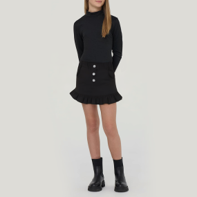 Casual elastic waist ruffle girls' short skirt