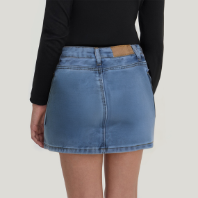 Fashionable pleated stretch girls' denim skirt